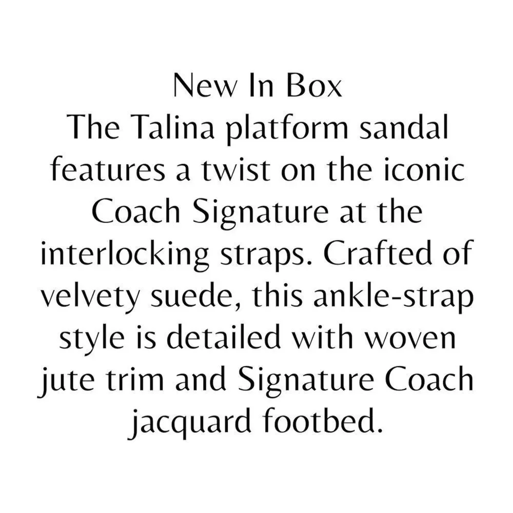 Coach Talina Platform Sandal Black 8.5M - Picture 4 of 11